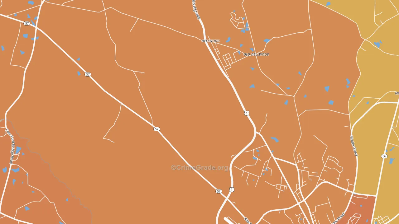 Dellwood, GA Map of Burglary Rates