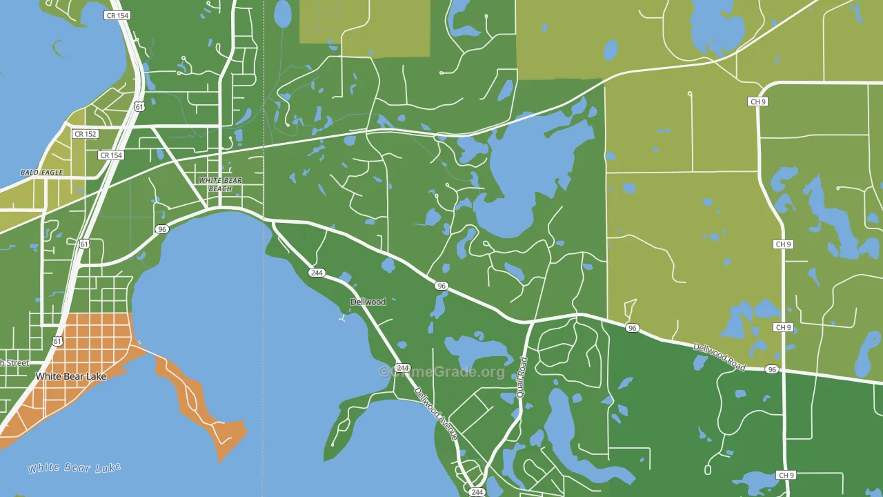 Dellwood, MN Map of Burglary Rates