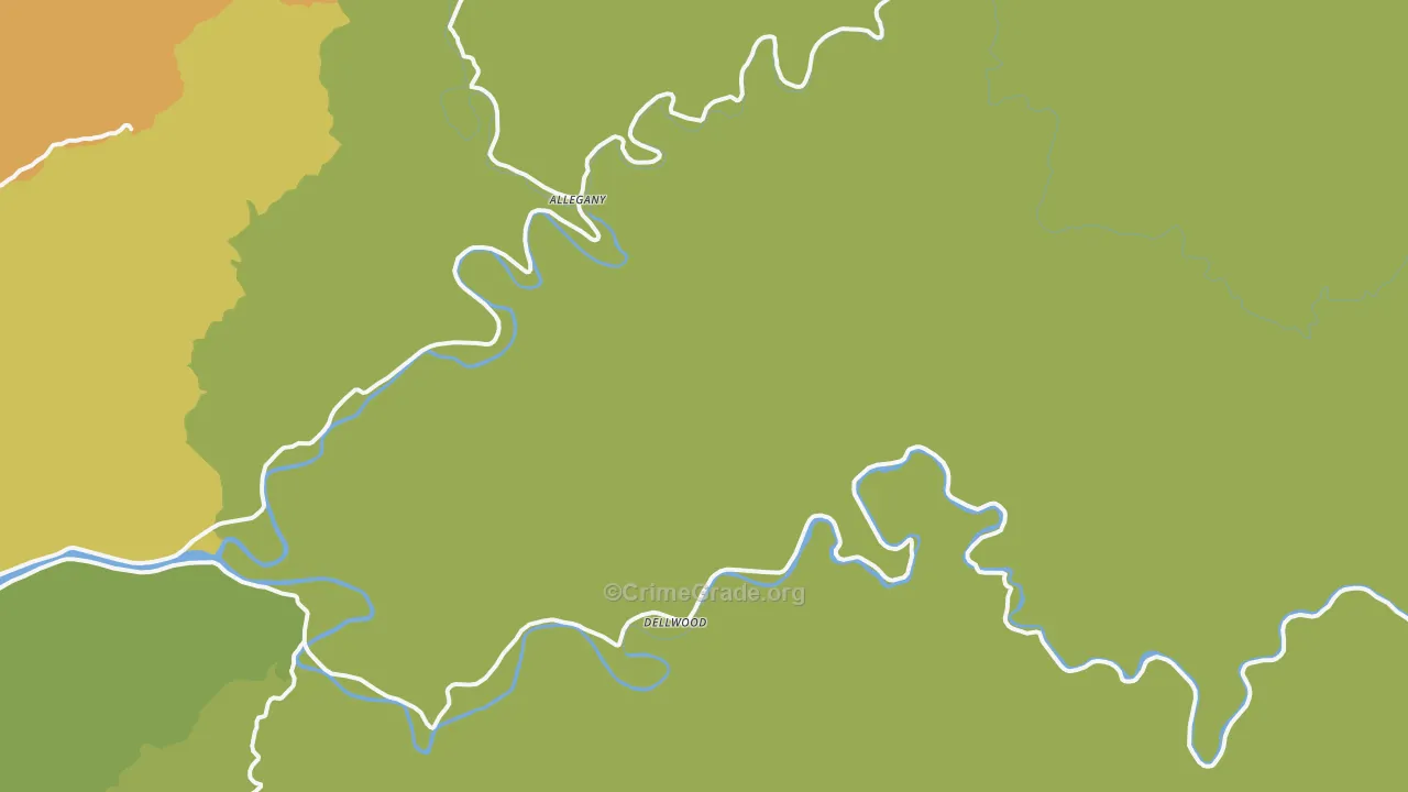 Dellwood, OR Map of Burglary Rates