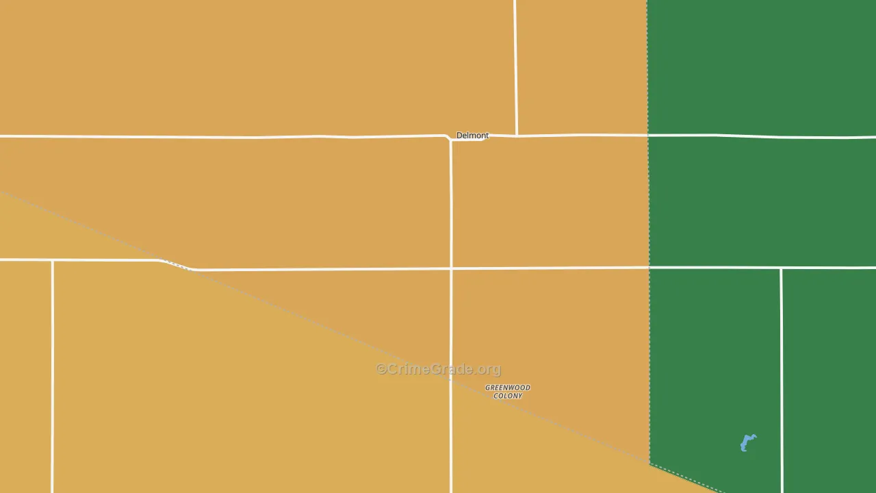 Delmont, SD Map of Burglary Rates