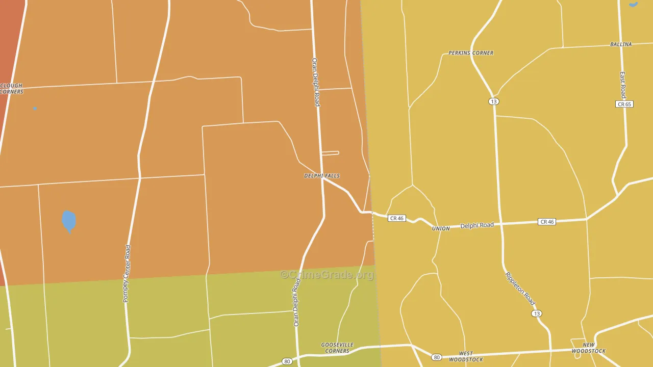 Delphi Falls, NY Map of Burglary Rates