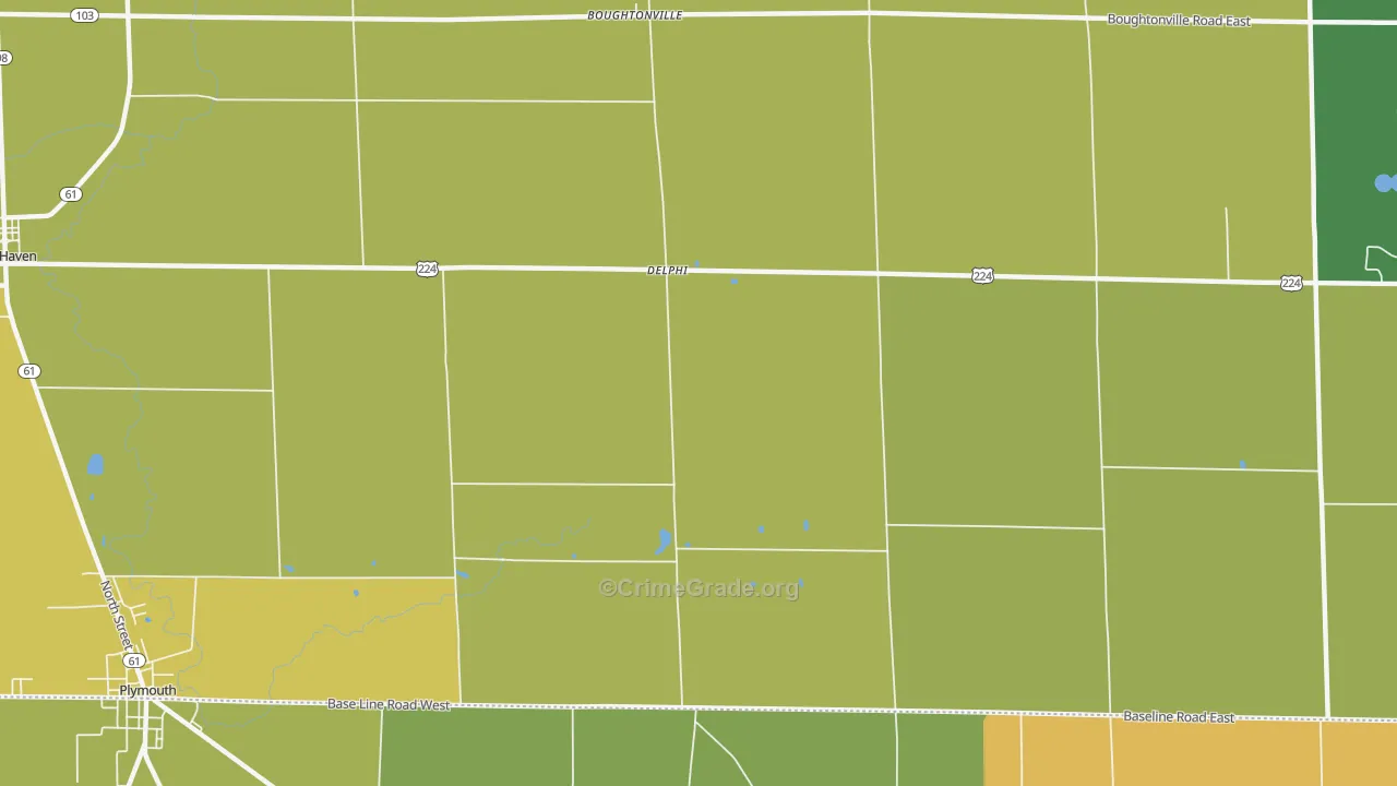 Delphi, OH Map of Burglary Rates