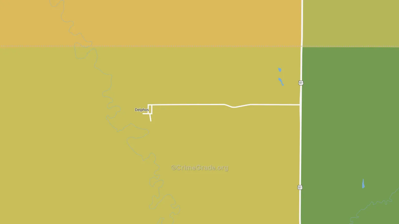 Delphos, KS Map of Burglary Rates