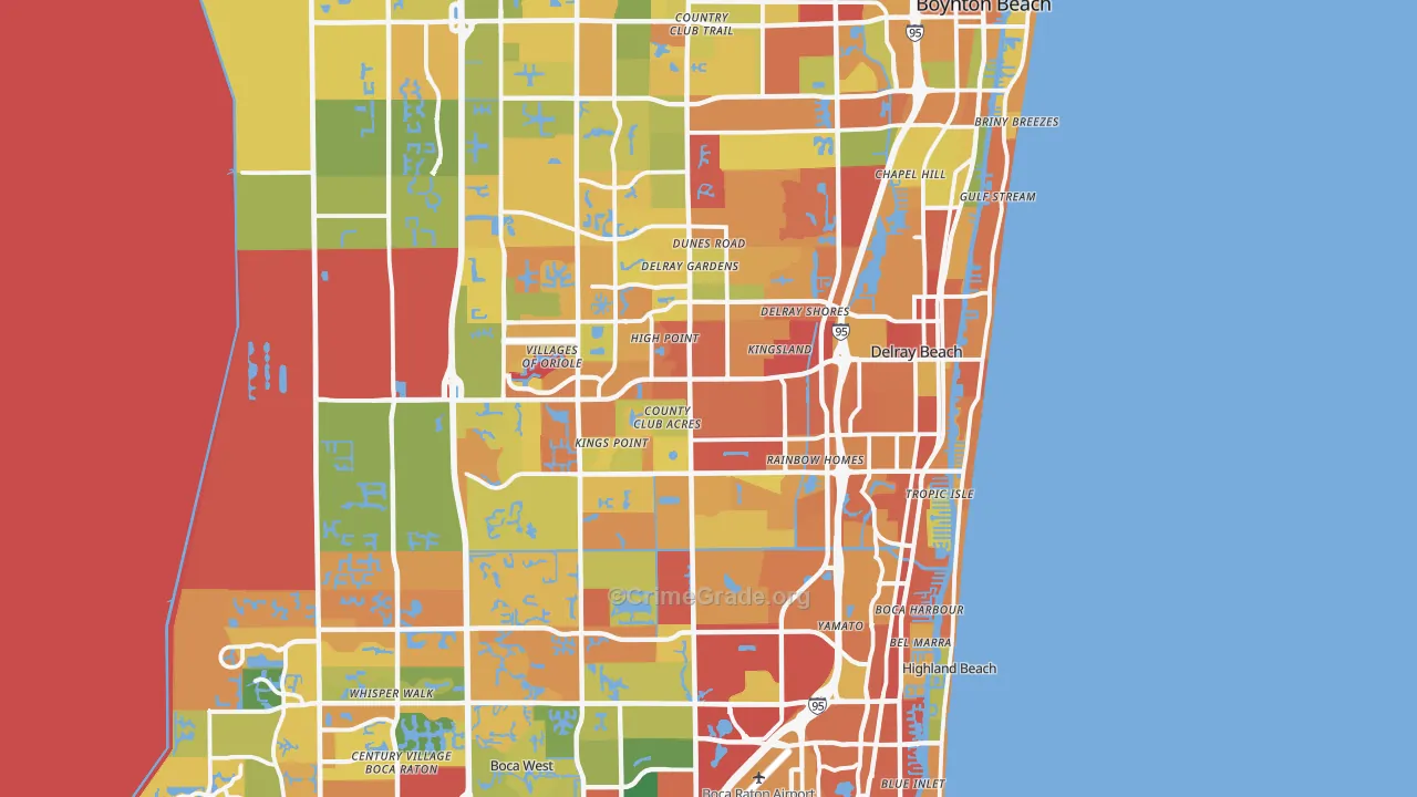 Delray Beach, FL Map of Burglary Rates