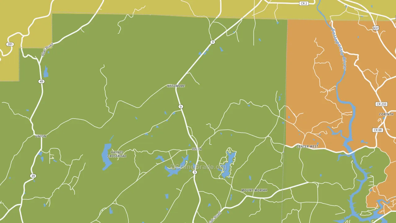 Delta, AL Map of Burglary Rates