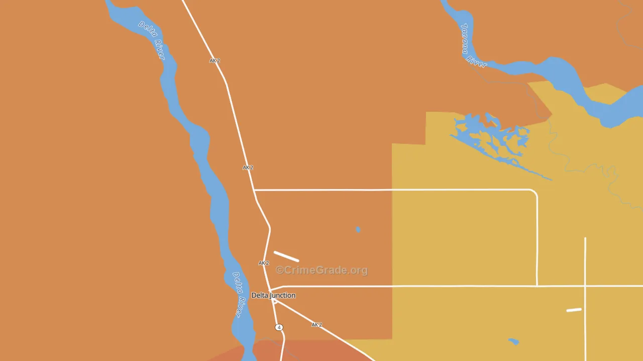 Delta Junction, AK Map of Burglary Rates