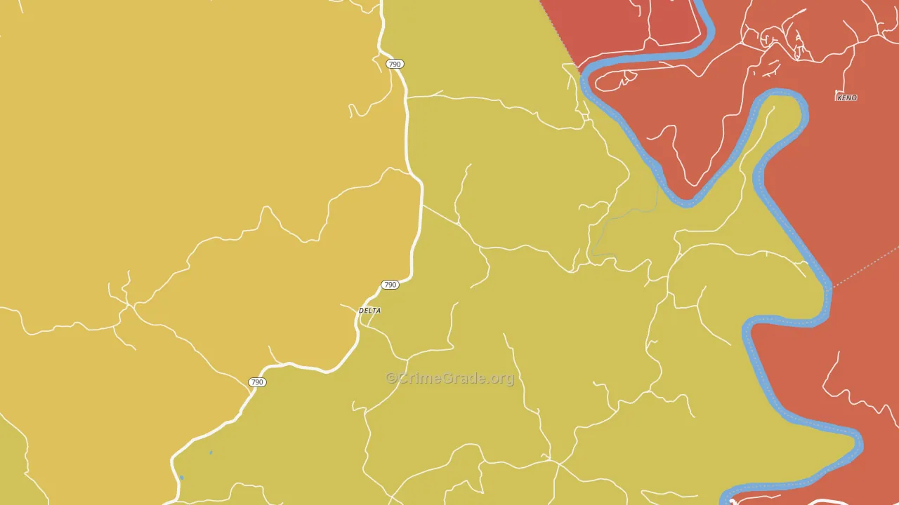 Delta, KY Map of Burglary Rates