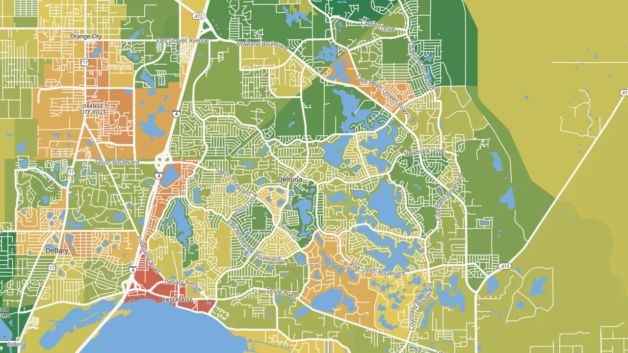 Deltona, FL Map of Burglary Rates