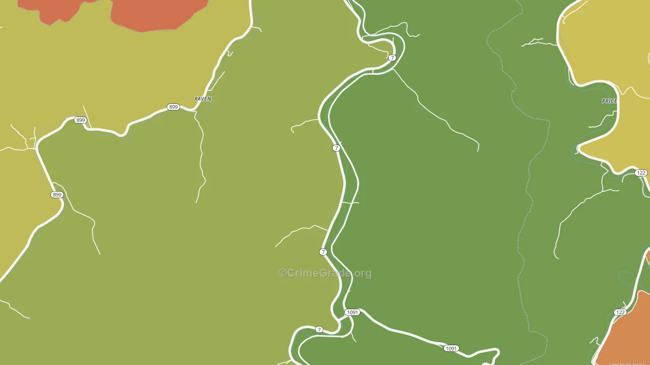 Dema, KY Map of Burglary Rates