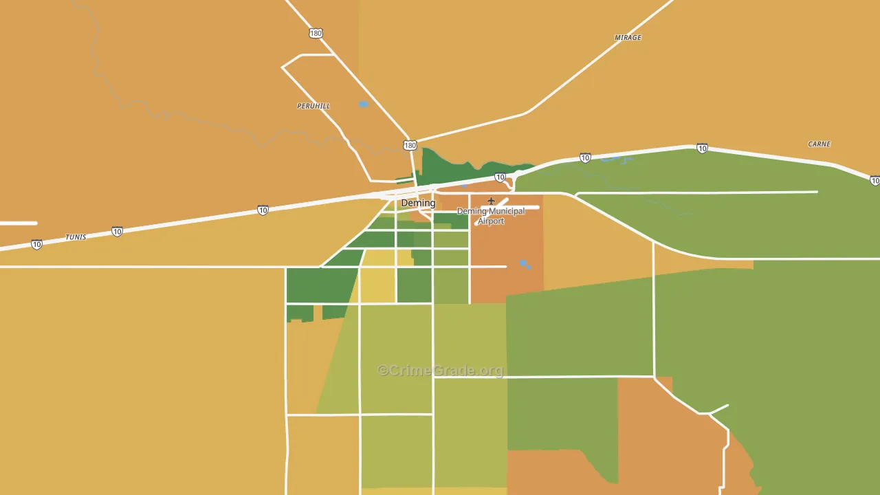 Deming, NM Map of Burglary Rates