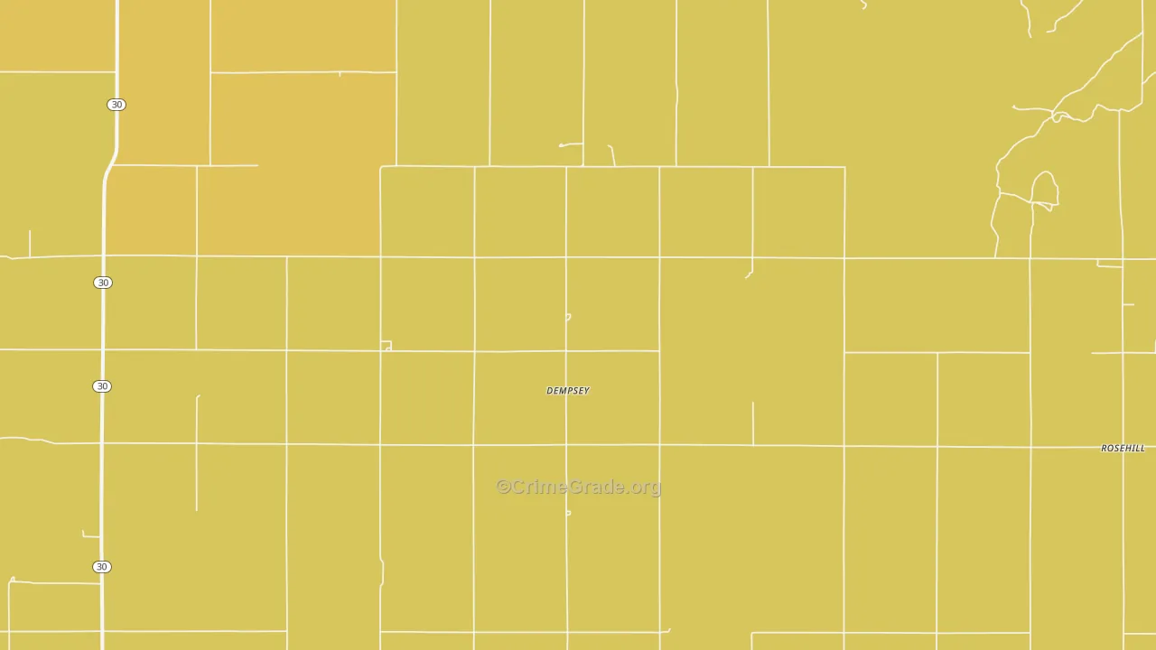 Dempsey, OK Map of Burglary Rates