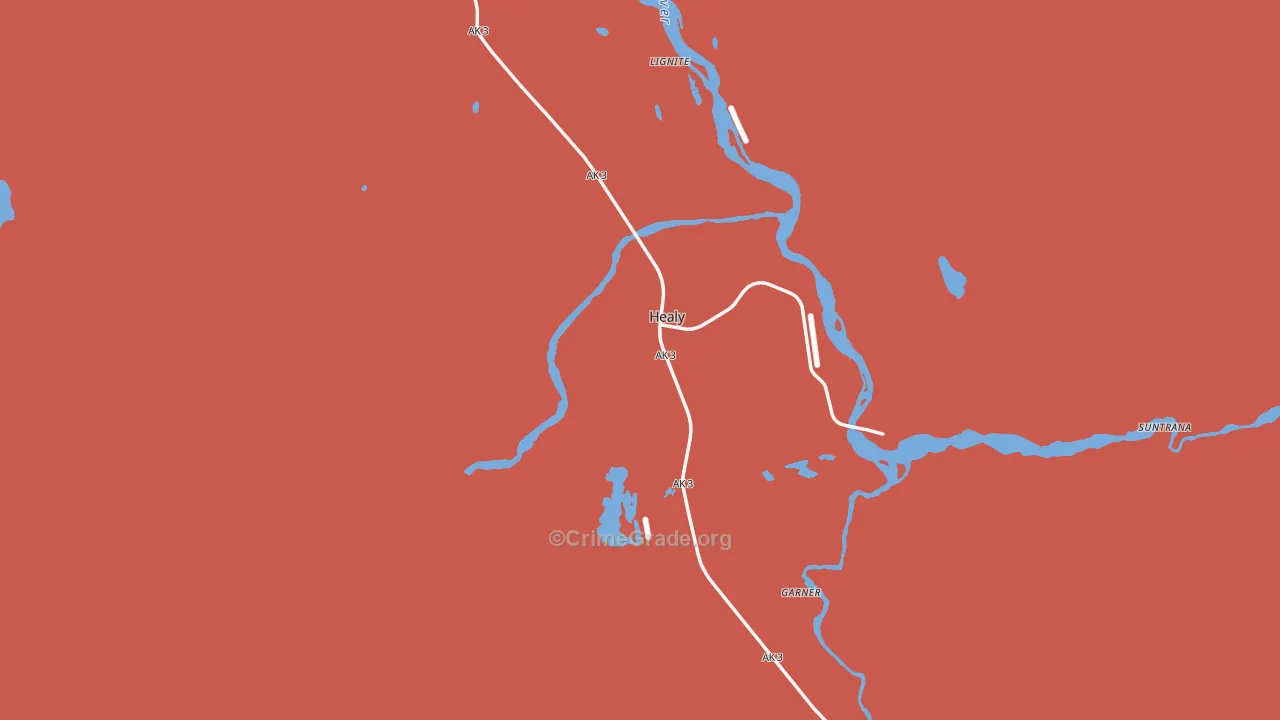 Denali Borough, AK Map of Burglary Rates