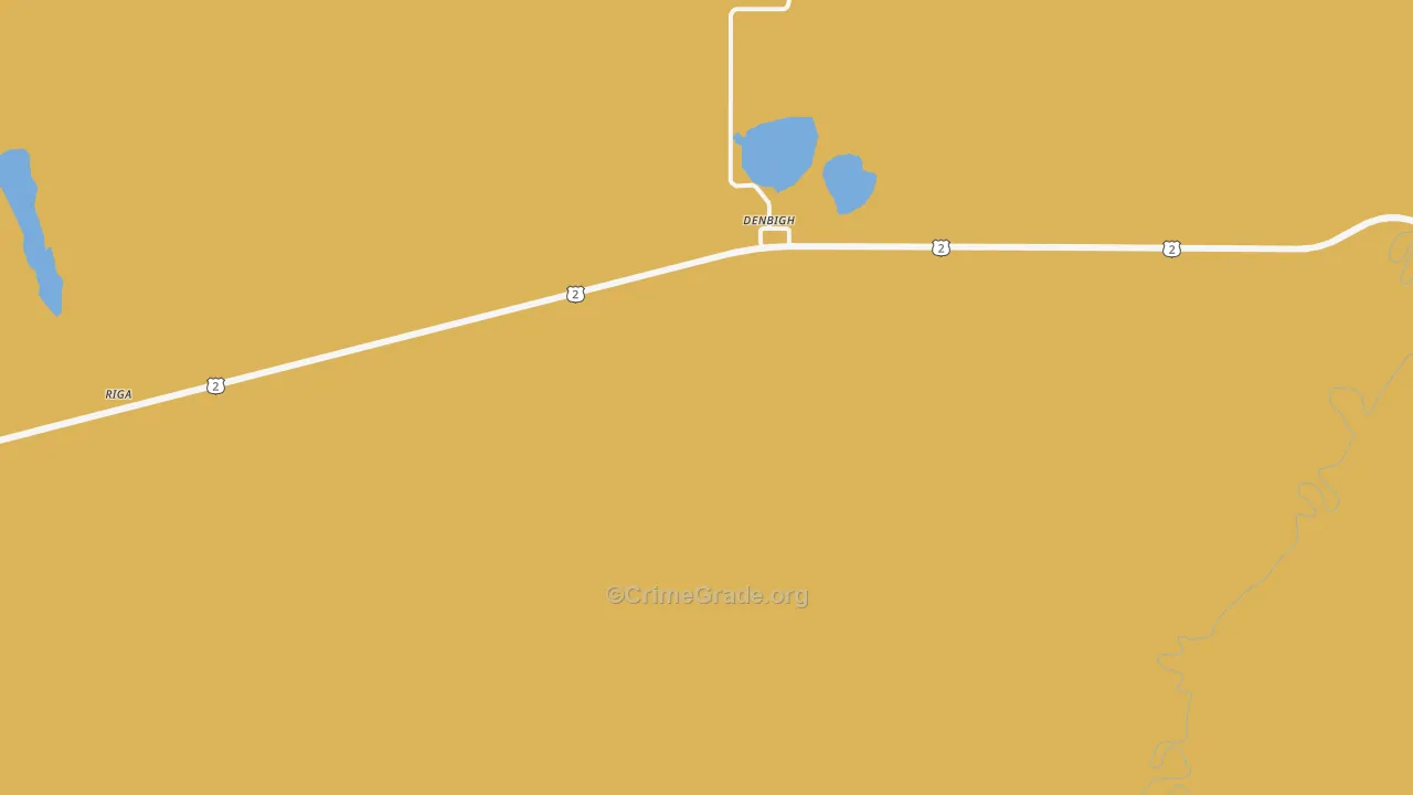 Denbigh, ND Map of Burglary Rates