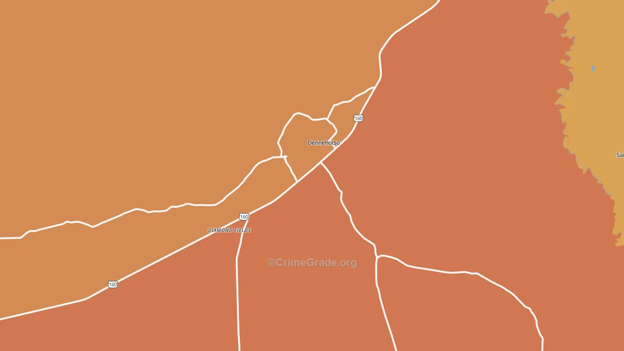 Dennehotso, AZ Map of Burglary Rates