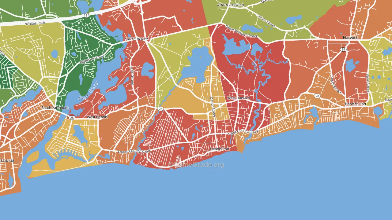 Dennis Port, MA Map of Burglary Rates