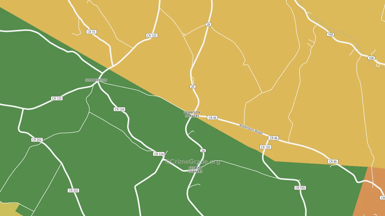 Dennison Corners, NY Map of Burglary Rates