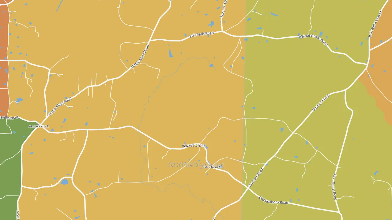 Denny Store, NC Map of Burglary Rates