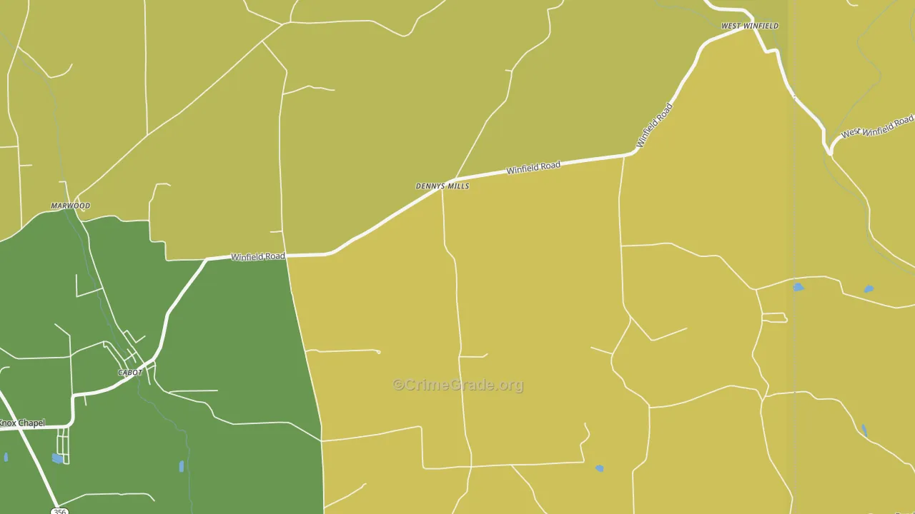 Dennys Mill, PA Map of Burglary Rates