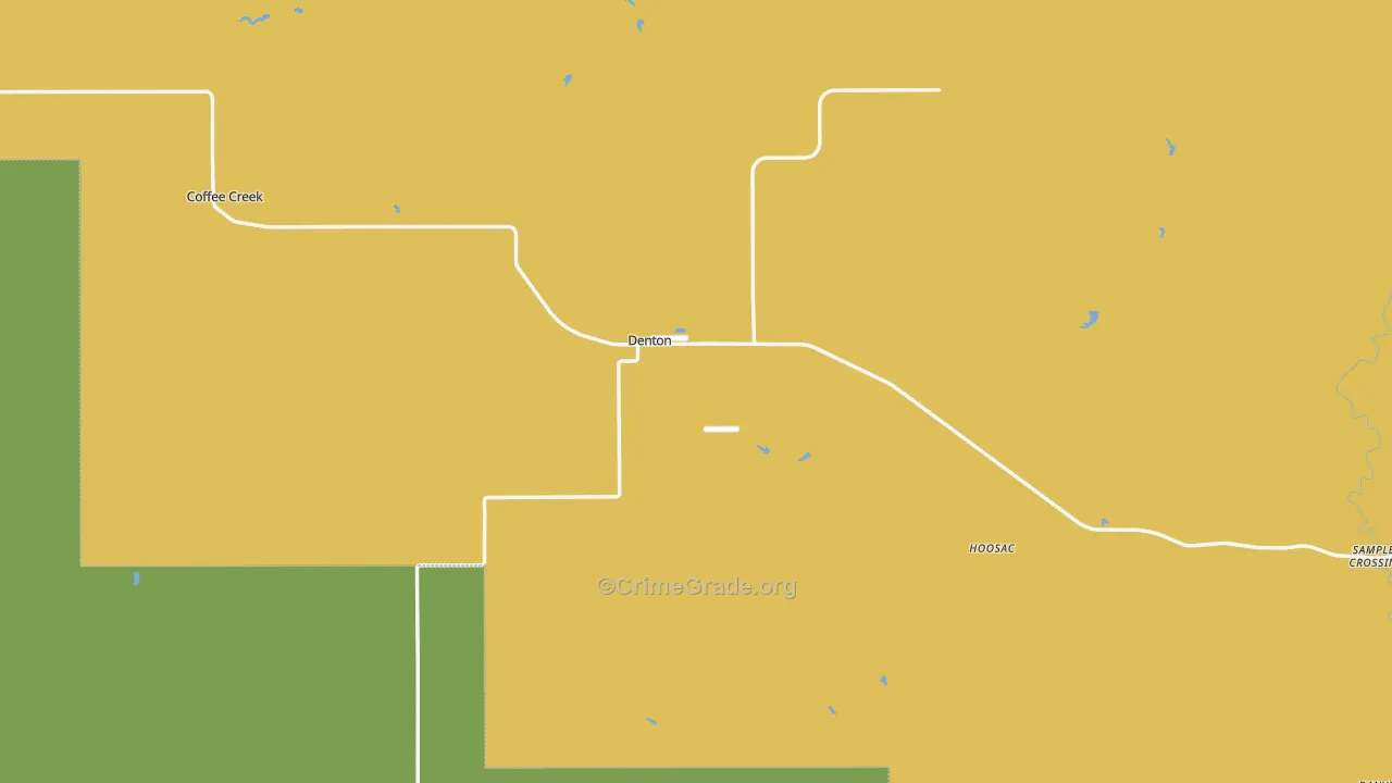 Denton, MT Map of Burglary Rates
