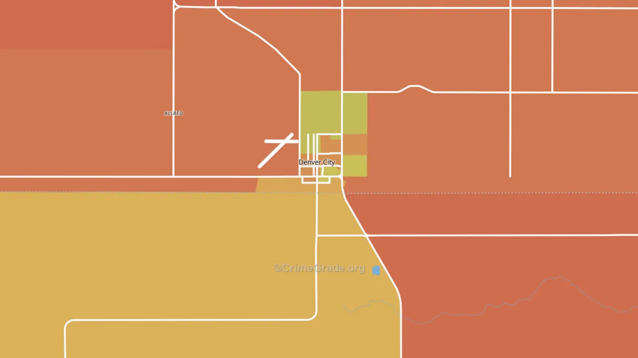 Denver City, TX Map of Burglary Rates