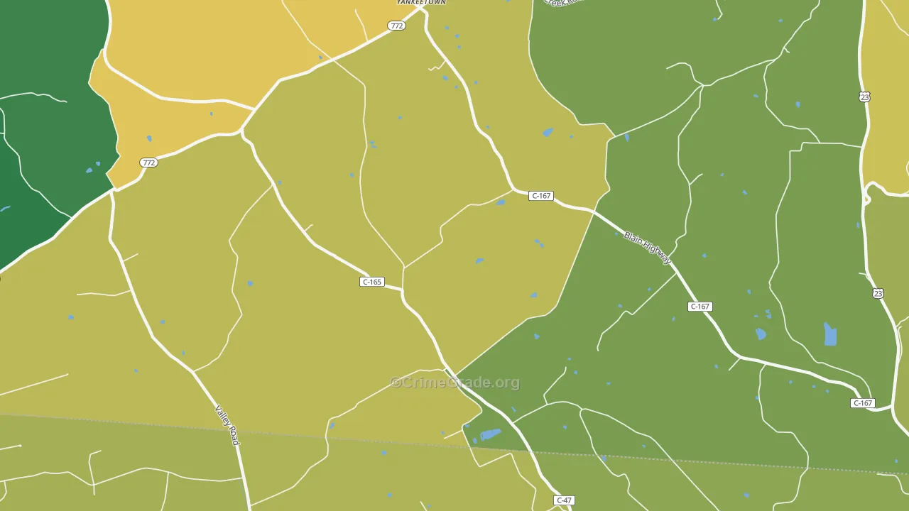 Denver, OH Map of Burglary Rates