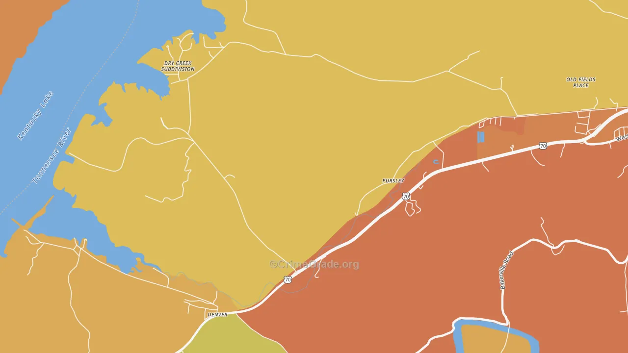 Denver, TN Map of Burglary Rates