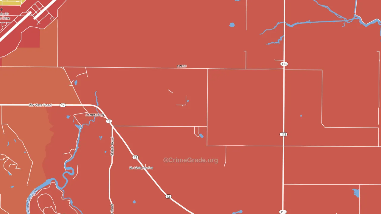Denverton, CA Map of Burglary Rates