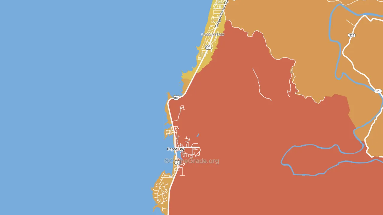 Depoe Bay, OR Map of Burglary Rates