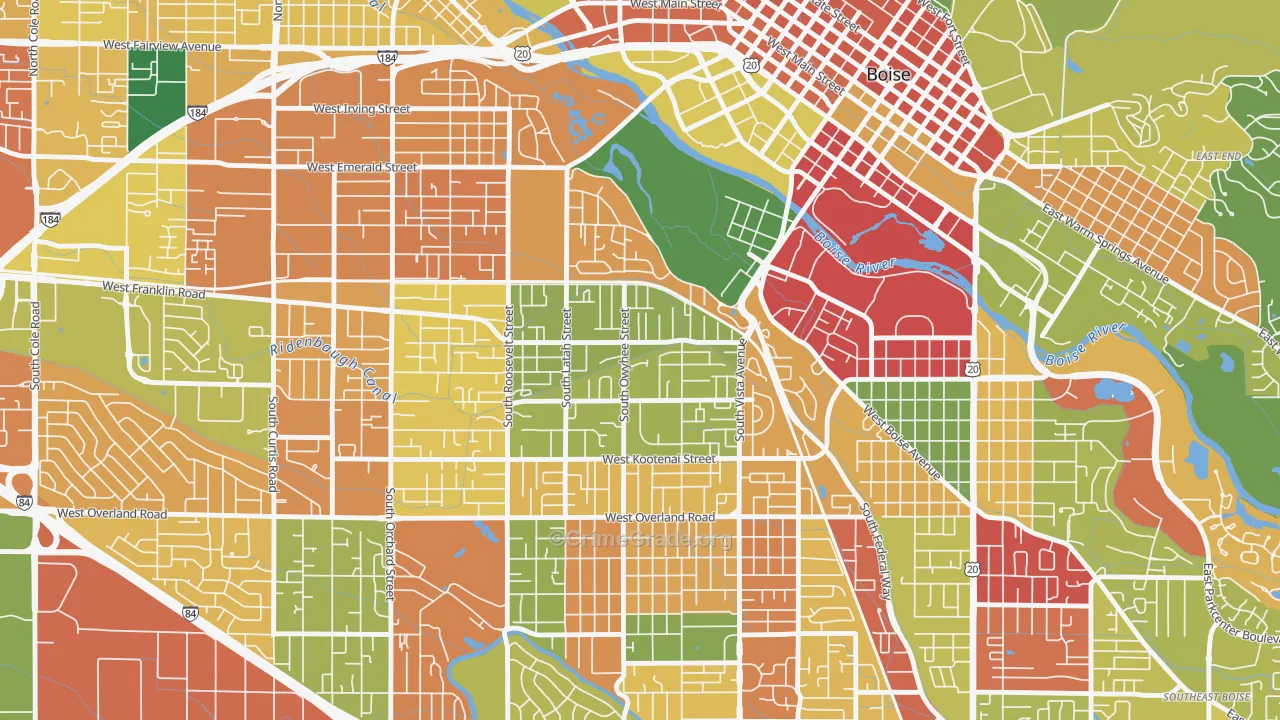 Depot Bench, Boise, ID Map of Burglary Rates