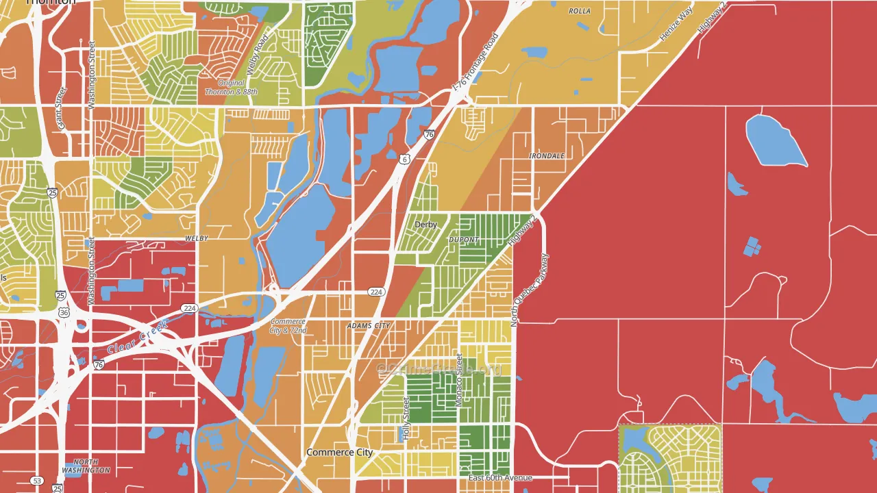 Derby, CO Map of Burglary Rates