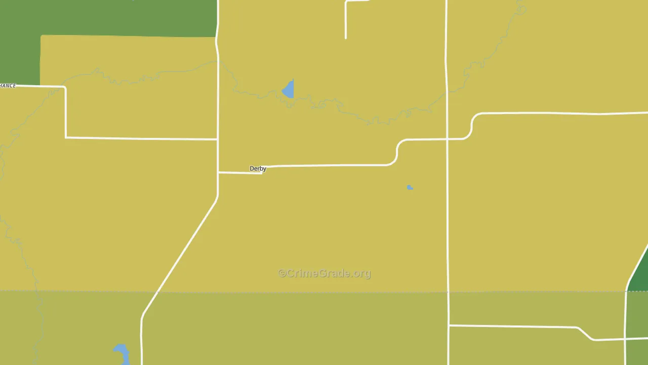 Derby, IA Map of Burglary Rates