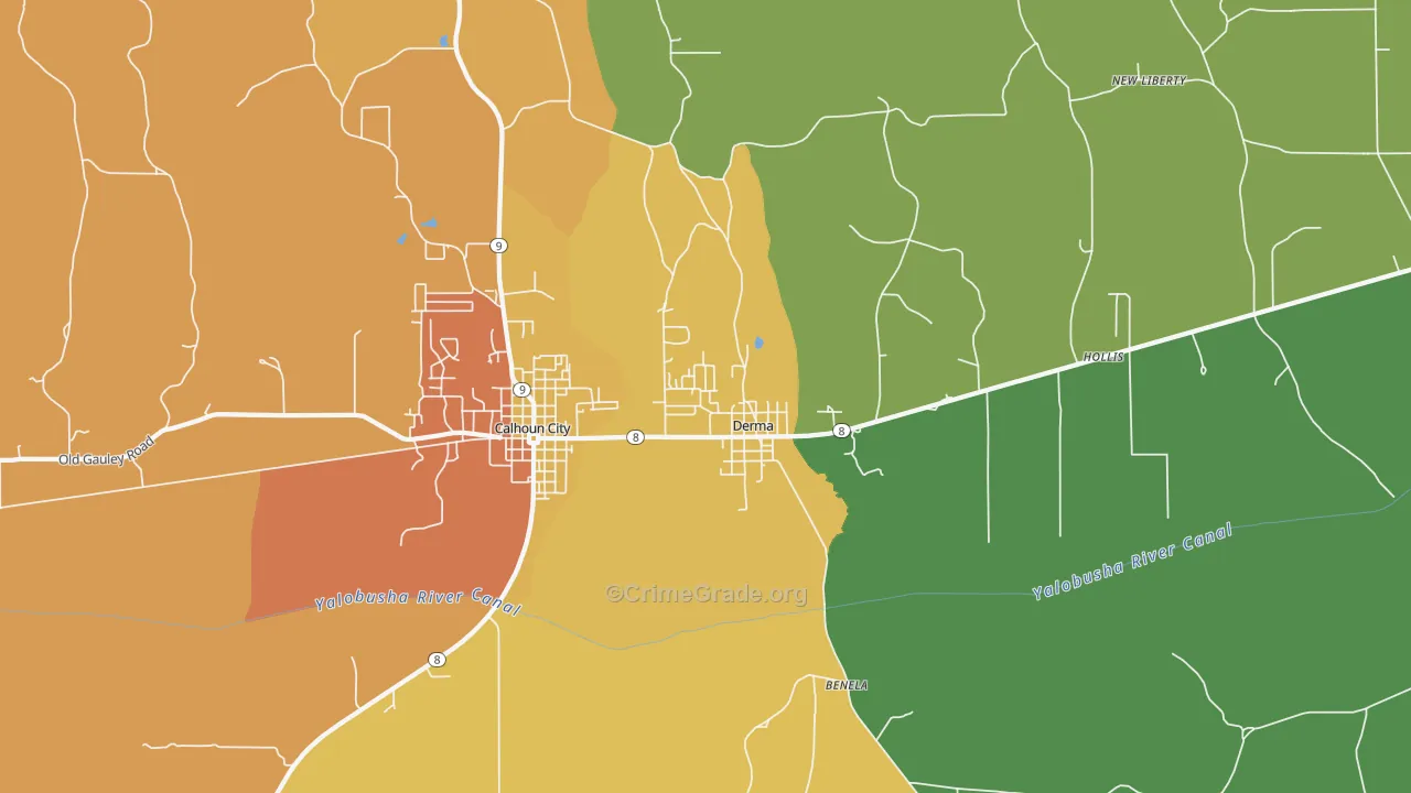 Derma, MS Map of Burglary Rates