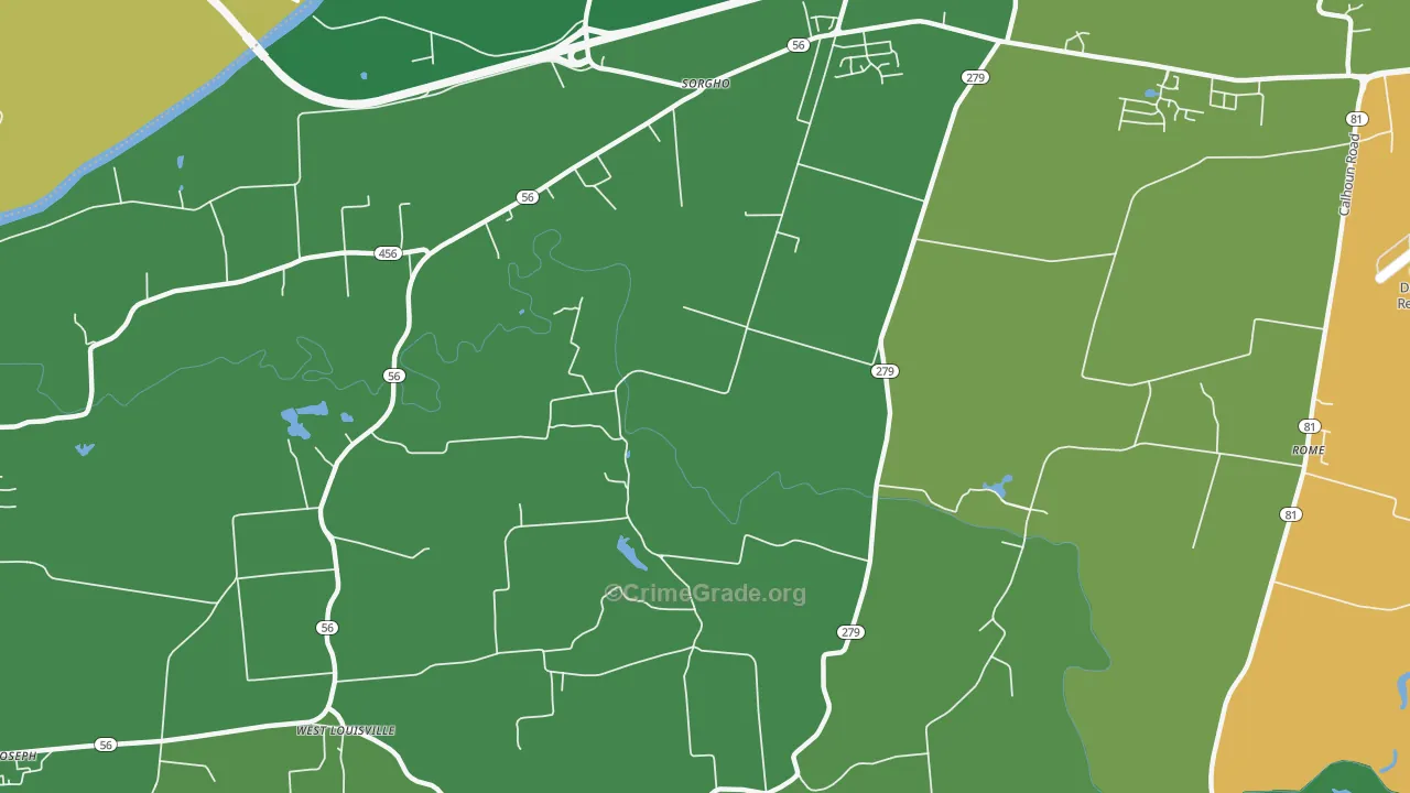 Dermont, KY Map of Burglary Rates