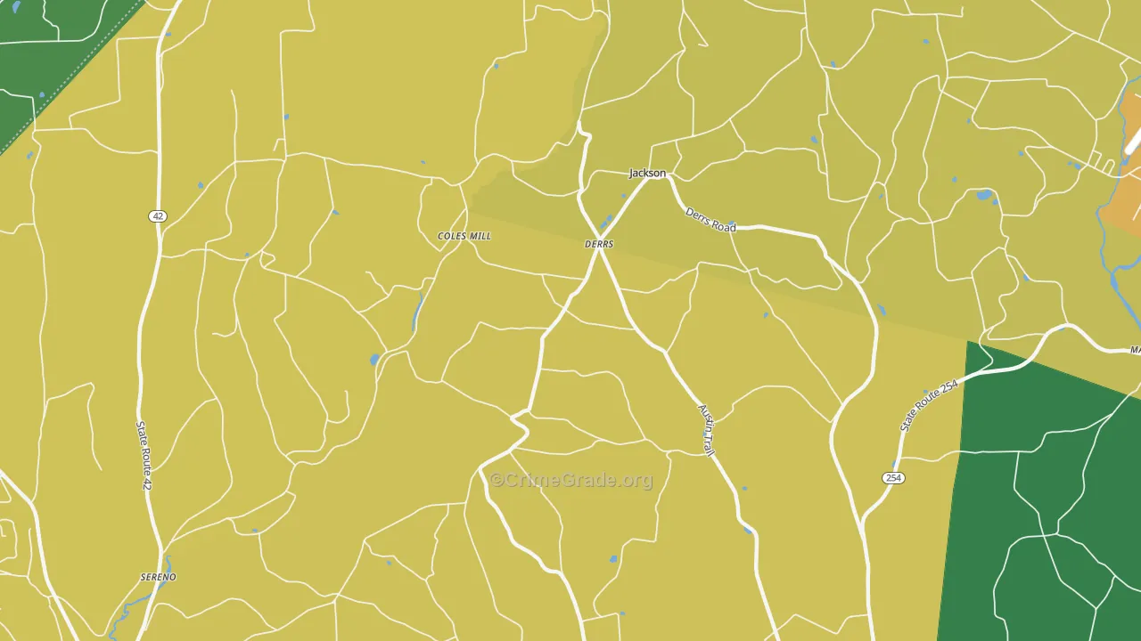 Derrs, PA Map of Burglary Rates