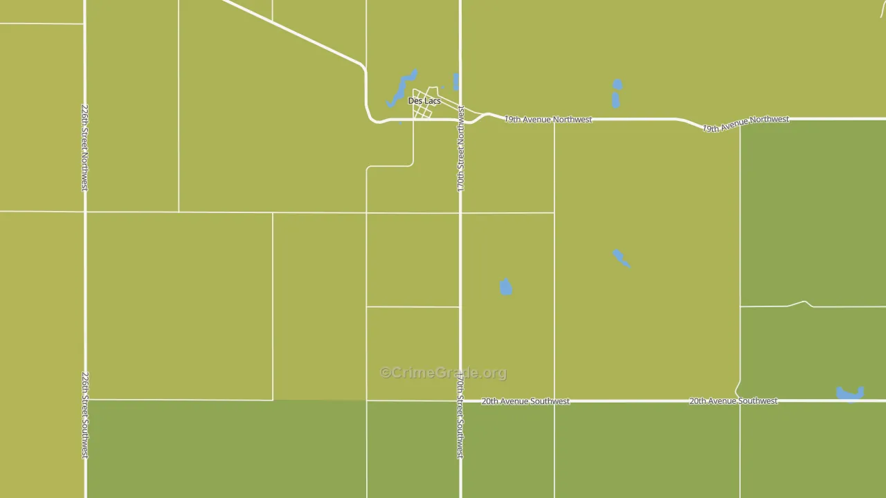 Des Lacs, ND Map of Burglary Rates