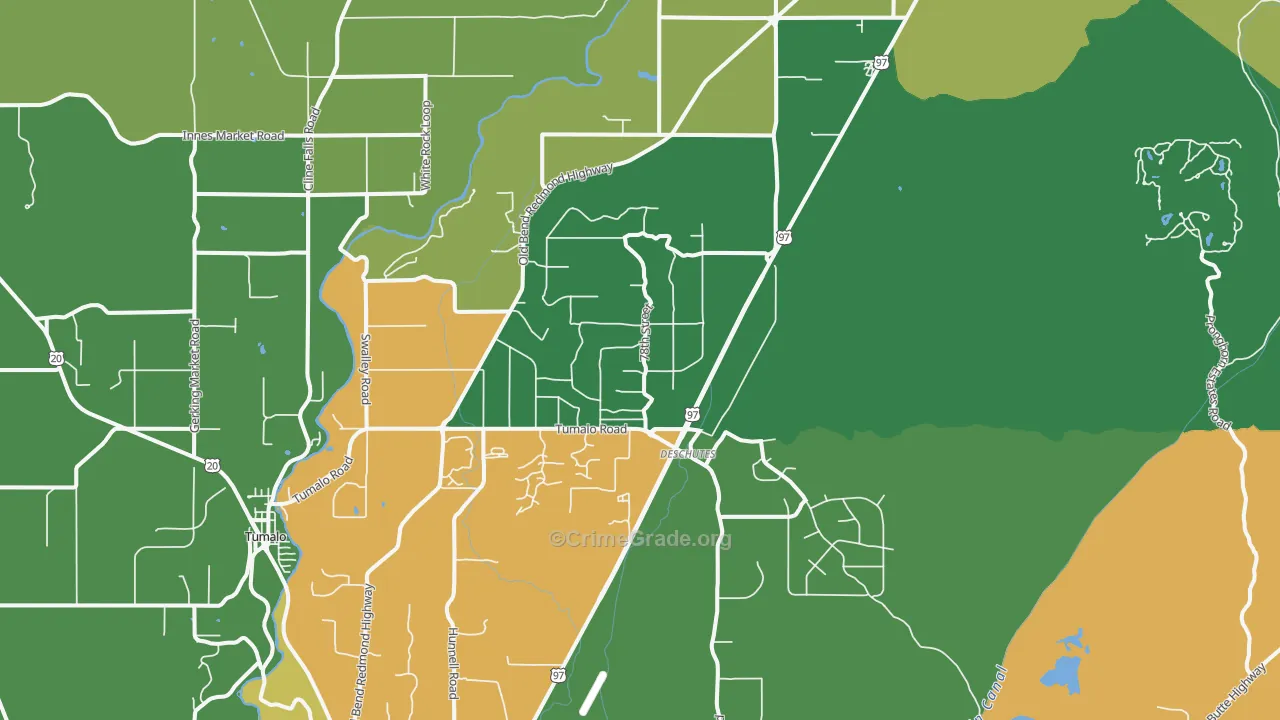 Deschutes Junction, OR Map of Burglary Rates