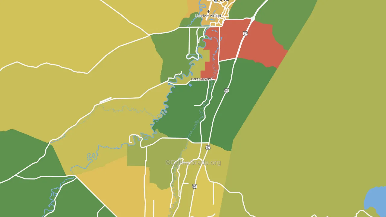 Deschutes, OR Map of Burglary Rates