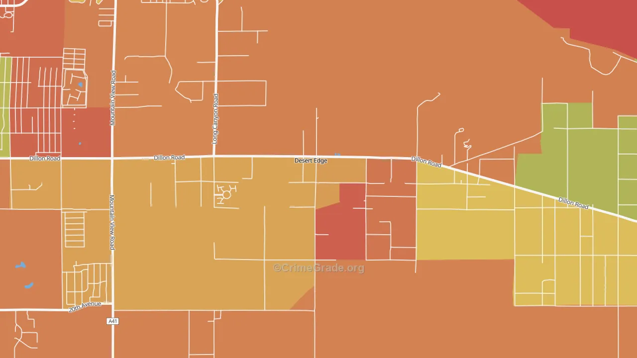 Desert Edge, CA Map of Burglary Rates