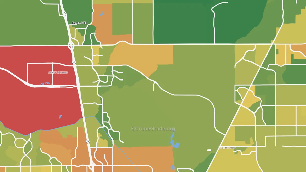 Desert Hills, Cave Creek, AZ Map of Burglary Rates
