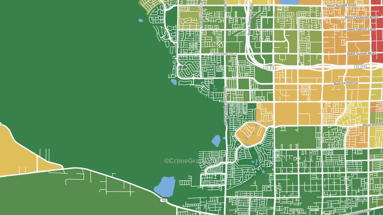 Desert Hills, Las Vegas, NV Map of Burglary Rates