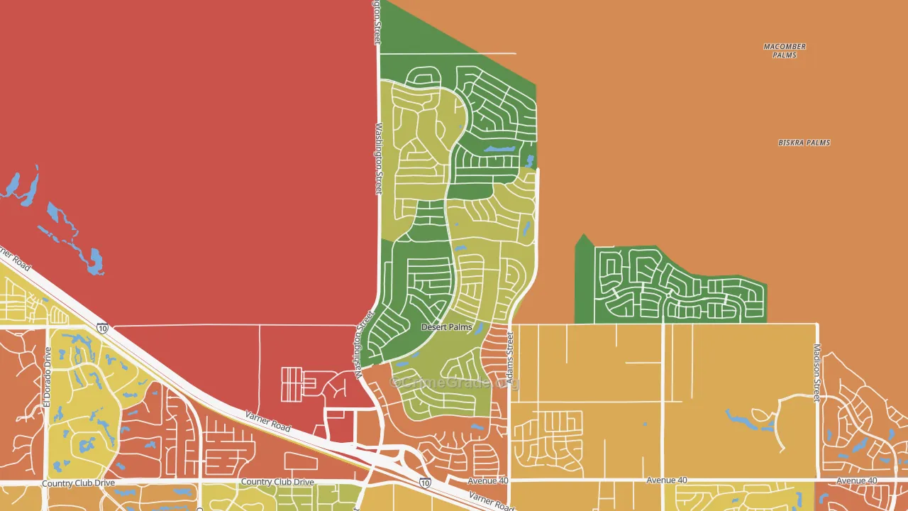 Desert Palms, CA Map of Burglary Rates