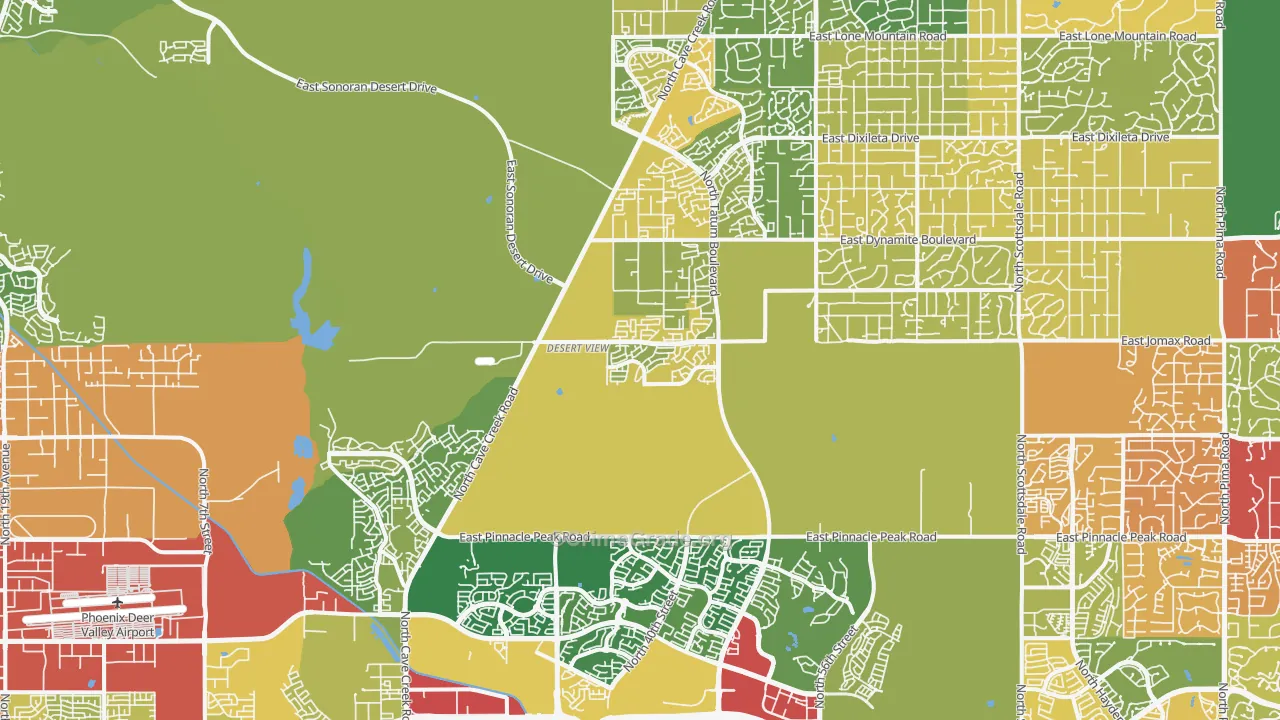 Desert View, Phoenix, AZ Map of Burglary Rates