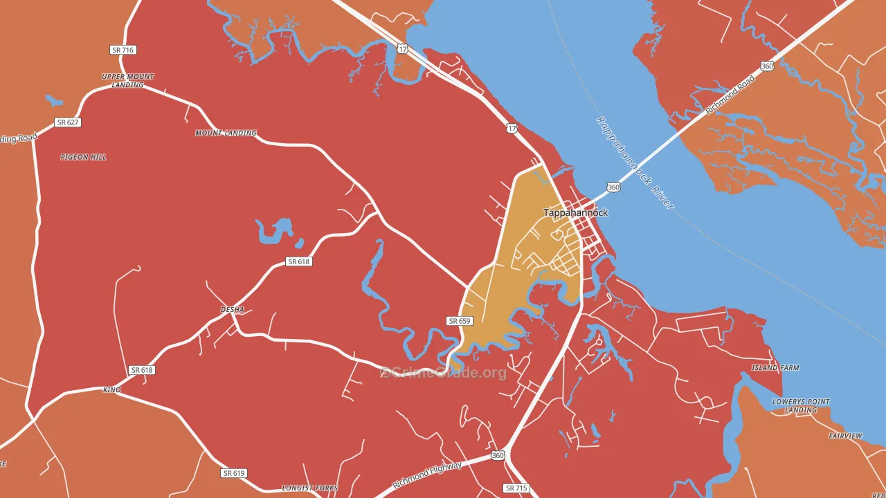 Desha, VA Map of Burglary Rates