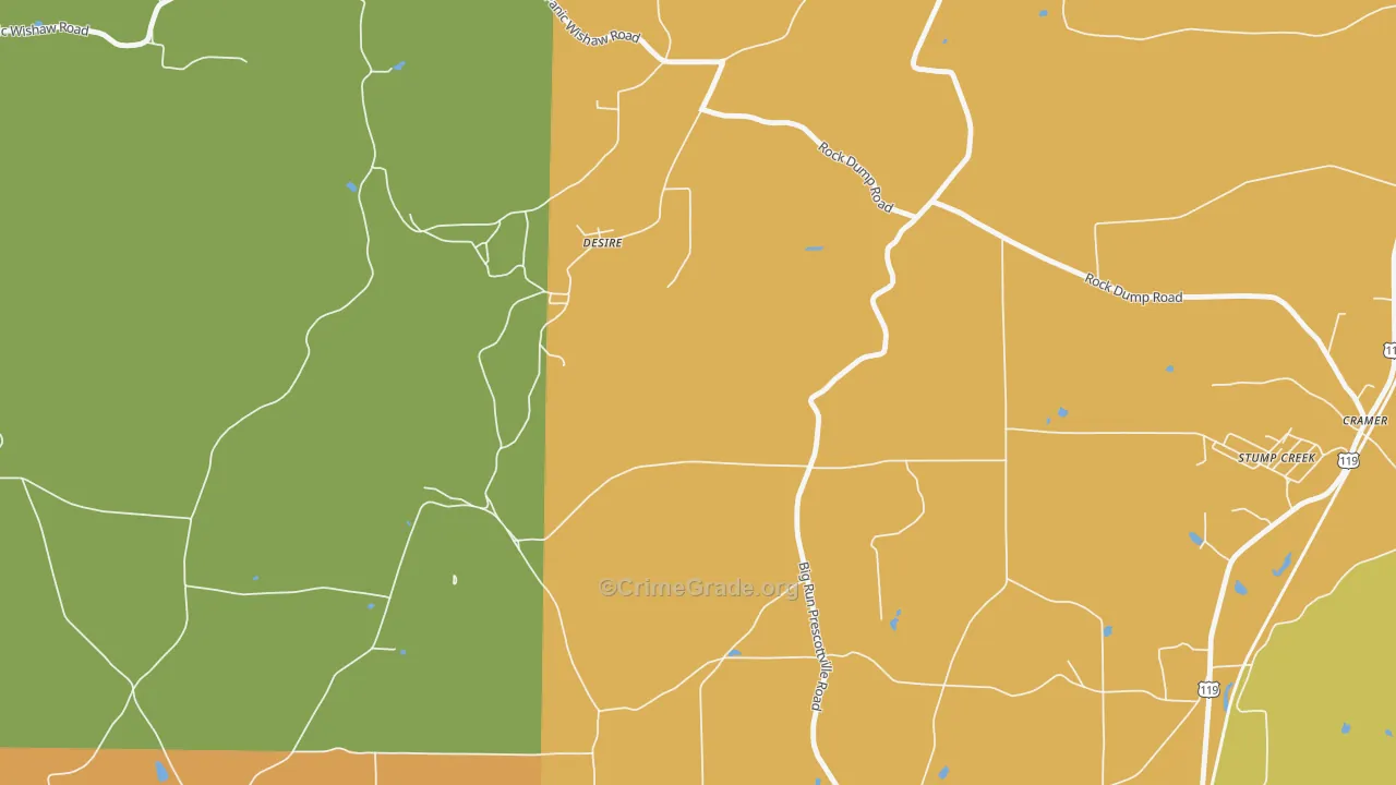 Desire, PA Map of Burglary Rates