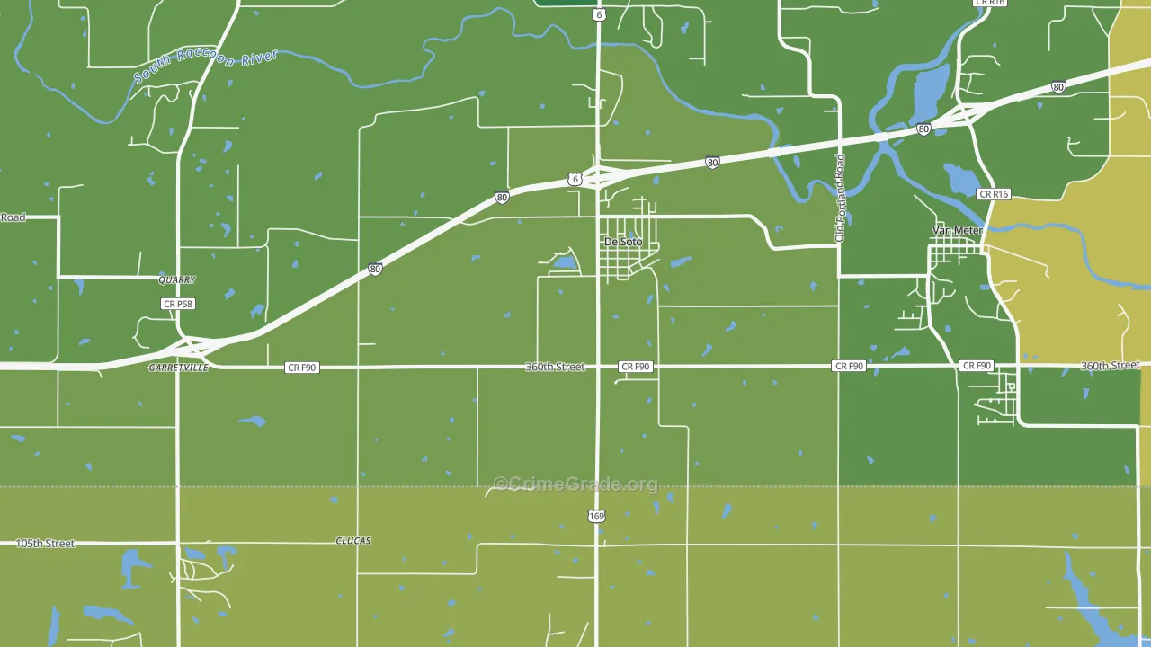DeSoto, IA Map of Burglary Rates
