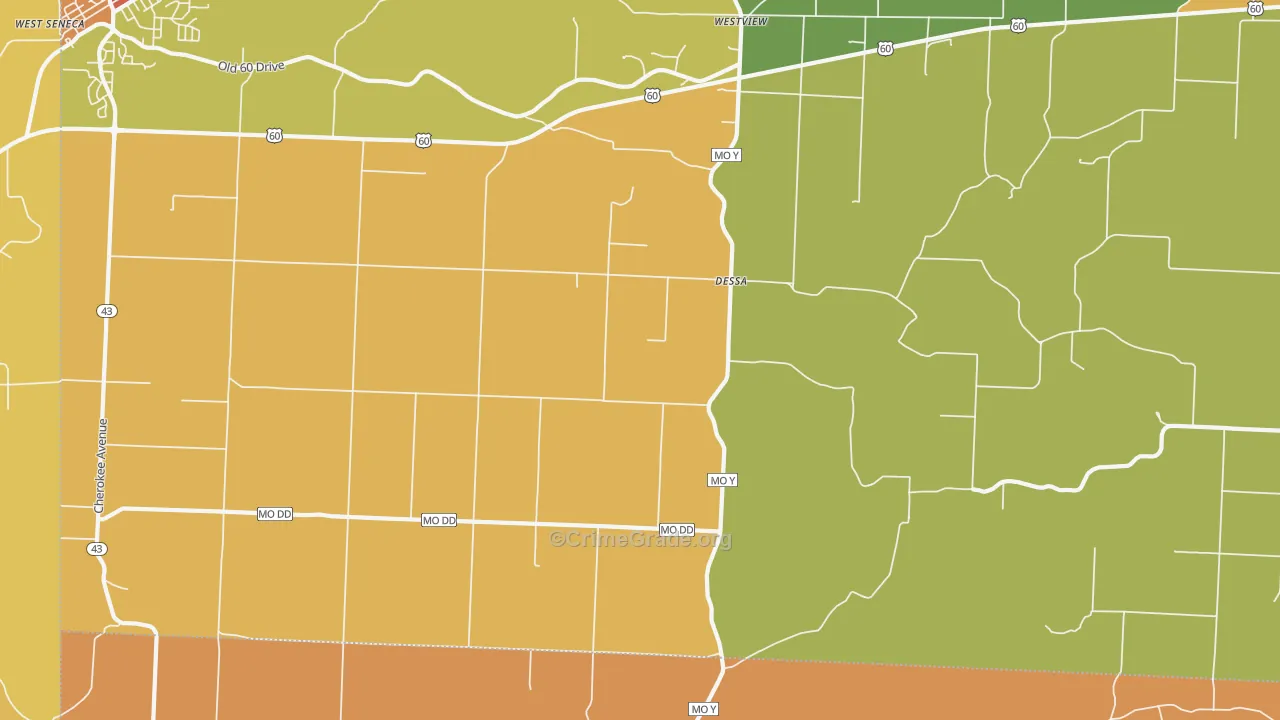 Dessa, MO Map of Burglary Rates