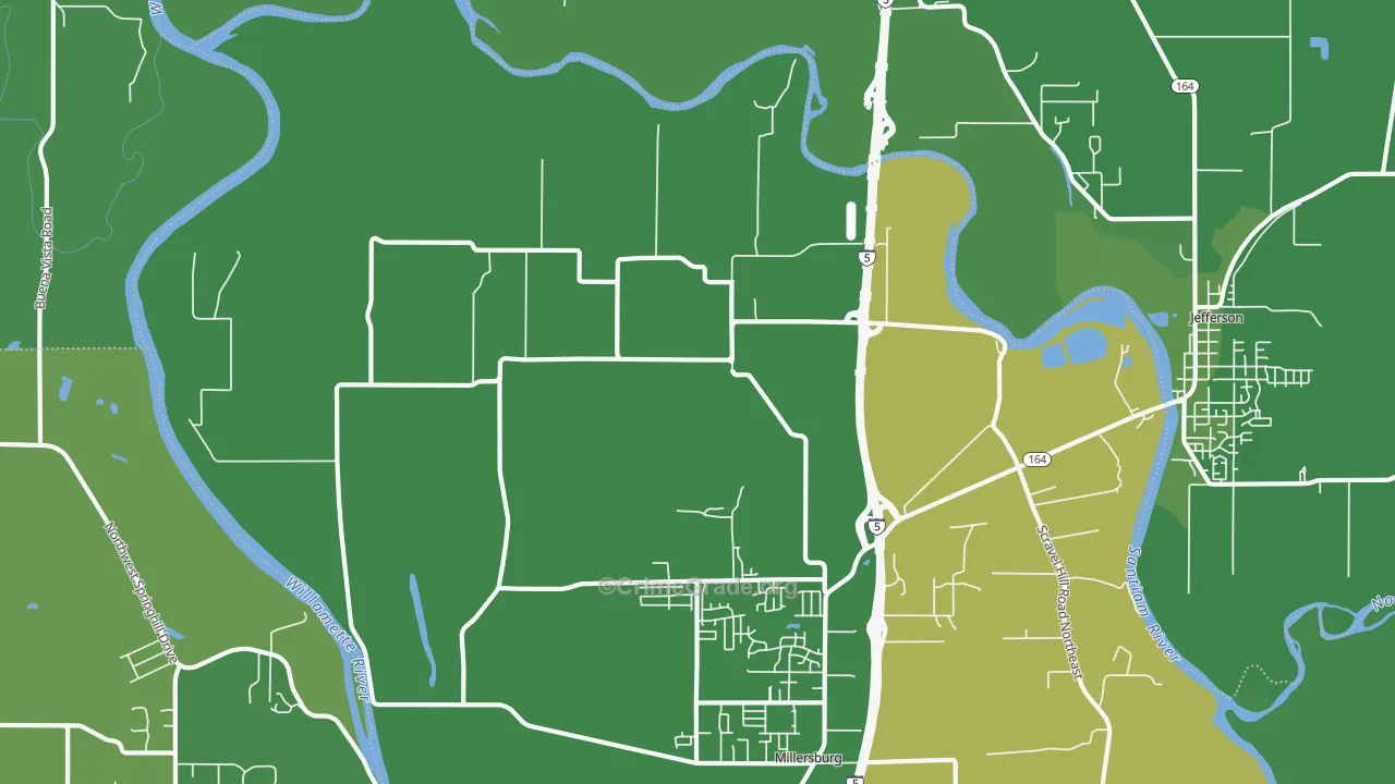 Dever, OR Map of Burglary Rates