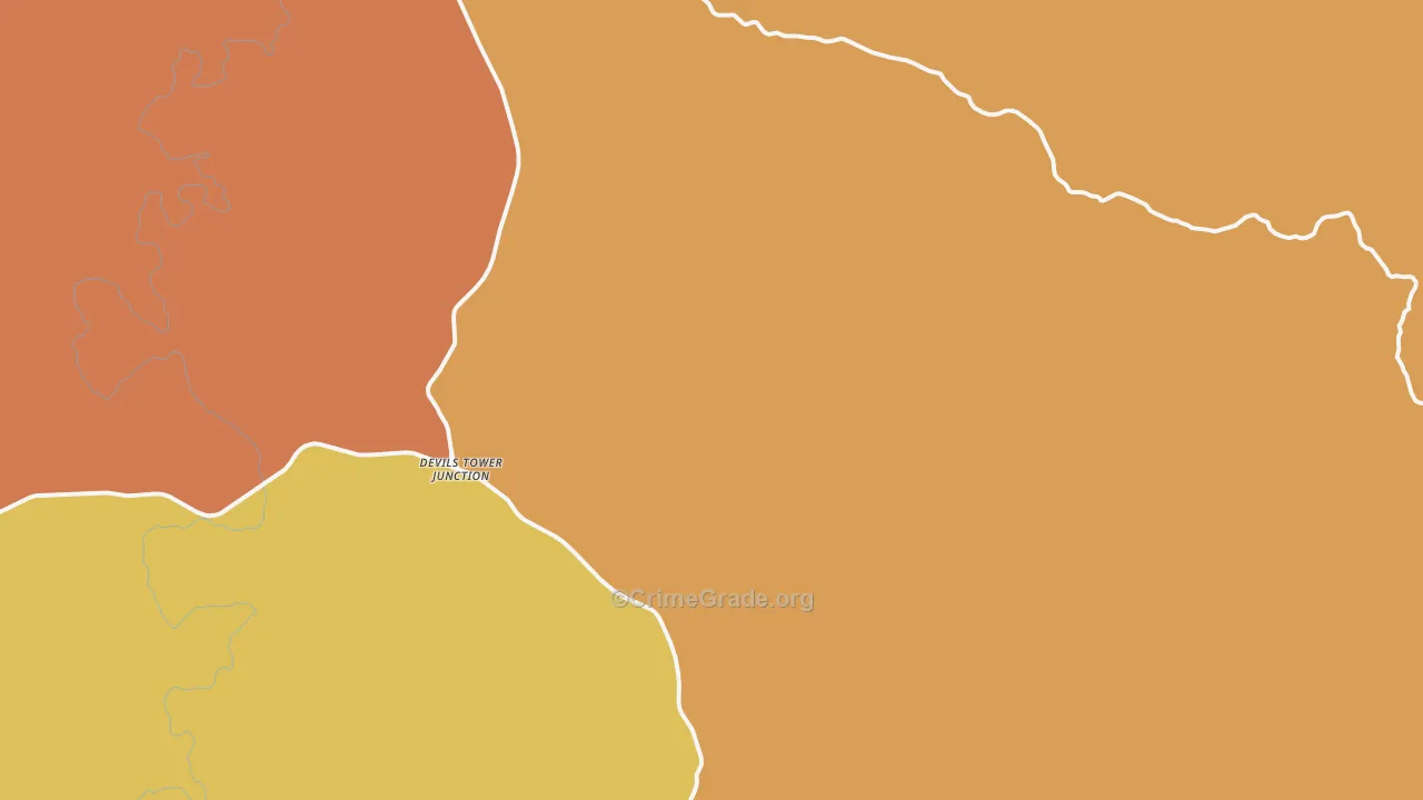 Devils Tower, WY Map of Burglary Rates