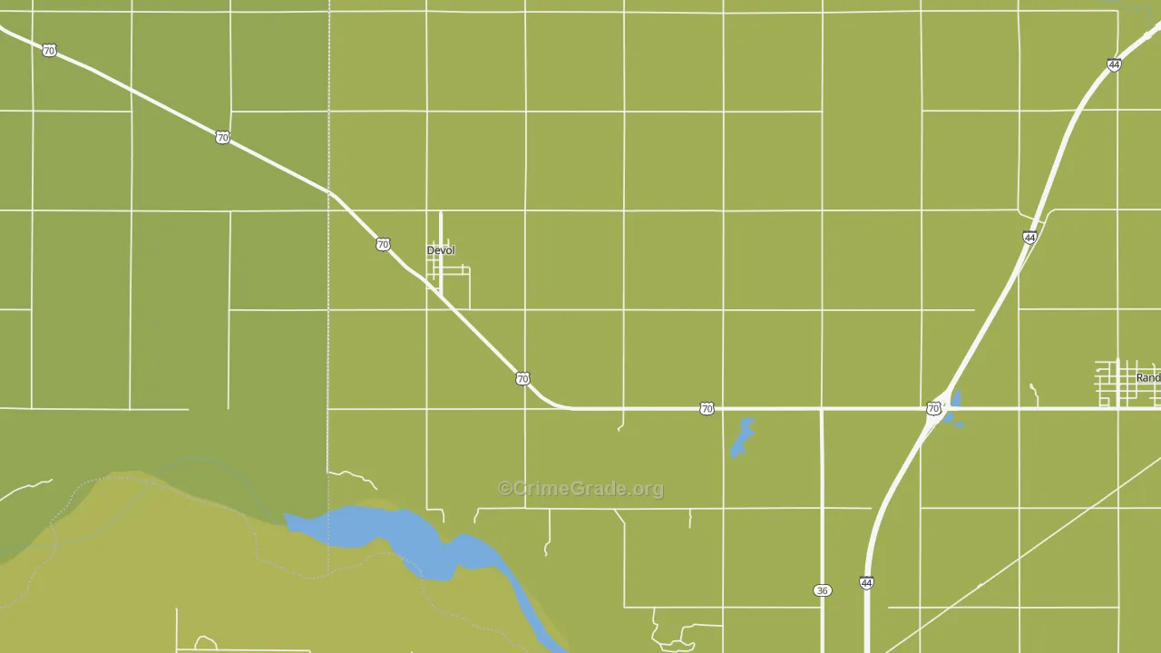 DeVol, OK Map of Burglary Rates