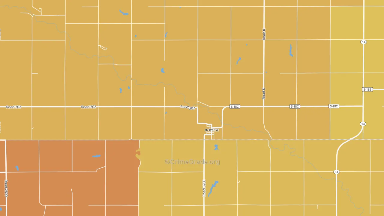 Deweese, NE Map of Burglary Rates